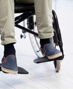 Person using a wheelchair indoors